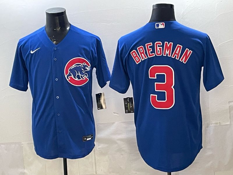 Men 2026 Chicago Cubs #3 Bregman Blue Game Nike MLB Jersey style 001